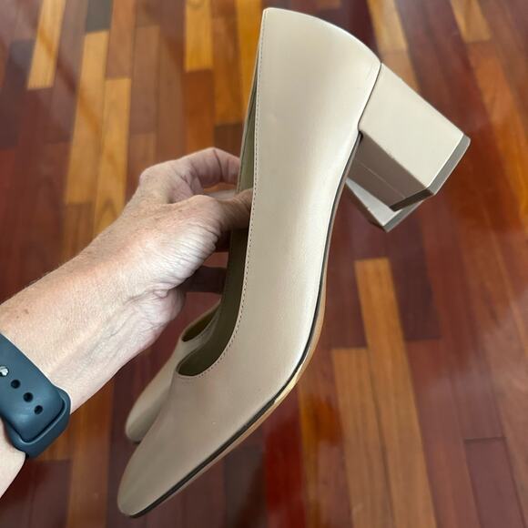 Naturalizer Karina Square Toe Block Heel Pumps Dressy Beige Size 10.5 Neutral - Picture 6 of 7